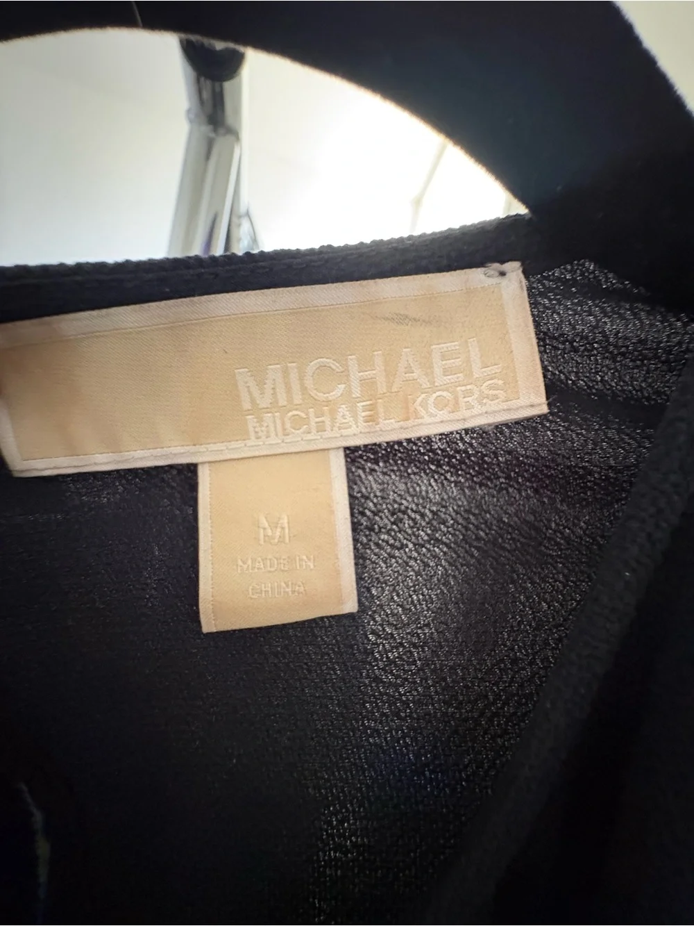 Title: Michael Kors Black Tie-Front Blouse Size M